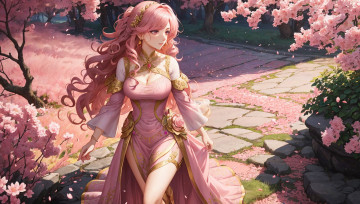 Картинка аниме пейзажи +природа нейросети графика нейроарт ai art нейронные сети рисунки нейро искусство девушка