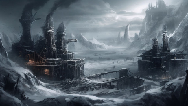 Обои картинки фото фэнтези, иные миры,  иные времена, нейросети, графика, нейроарт, ai, art, нейронные, сети, рисунки, нейро, искусство, frostpunk