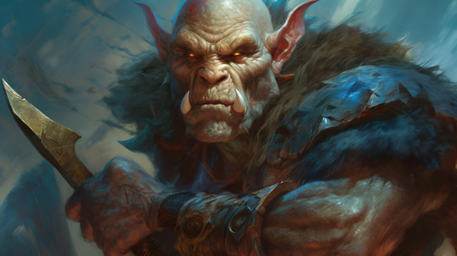 Обои картинки фото фэнтези, существа, нейросети, графика, нейроарт, ai, art, нейронные, сети, рисунки, нейро, искусство, орк