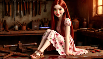 Картинка мика +по+книге+“дингир” 3д+графика люди+ people арт обои девушки розовое платье маньячка красивые ужасы милая девушка русский арты по книгам