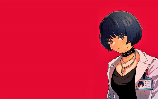 Обои картинки фото видео игры, shin megami tensei v, девушка, ученый, халат, бейдж