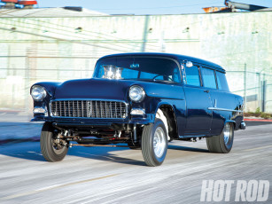 Картинка 1955 chevy gasser wagon автомобили hotrod dragster