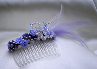 Картинка разное украшения аксессуары веера гребень бусины перья