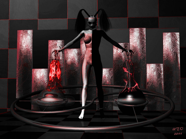 Обои картинки фото 3д, графика, creatures, существа, девушка, существо