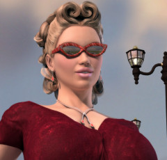 Картинка 3д+графика люди+ people девушка взгляд очки