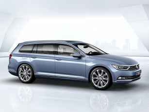 обоя автомобили, volkswagen, 2014г, голубой, passat, variant, b8