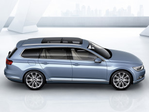 Картинка автомобили volkswagen b8 variant голубой 2014г passat