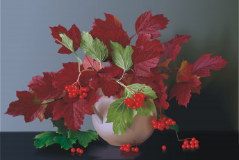 Картинка рисованные живопись калина