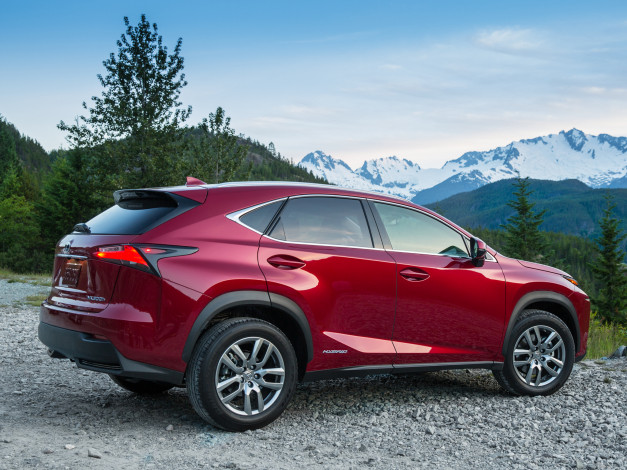 Обои картинки фото автомобили, lexus, 2015г, 300h, красный, nx