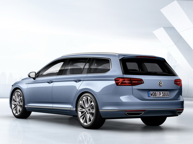 Обои картинки фото автомобили, volkswagen, голубой, variant, b8, 2014г, passat