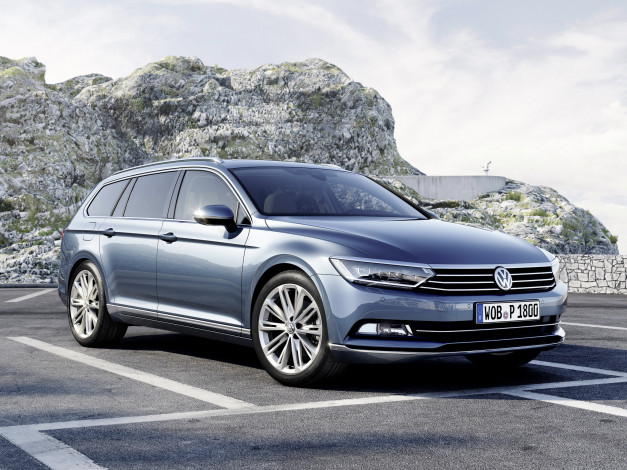 Обои картинки фото автомобили, volkswagen, passat, variant, 2014г, b8, голубой