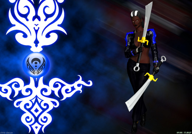 Обои картинки фото 3д графика, фантазия , fantasy, девушка, мечи