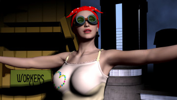 Картинка 3д+графика люди+ people взгляд девушка очки фон