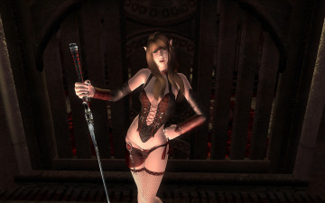 Картинка 3д+графика эльфы+ elves взгляд эльфийка оружие фон