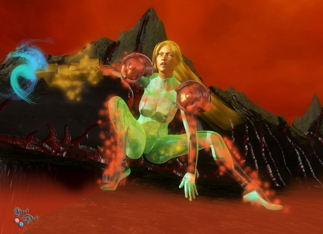 Обои картинки фото 3д графика, фантазия , fantasy, магия, горы, фон, взгляд, девушка