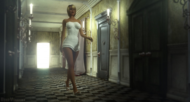 Обои картинки фото 3д графика, люди , people, фон, взгляд, девушка