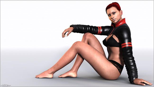 Обои картинки фото 3д графика, люди , people, фон, взгляд, девушка