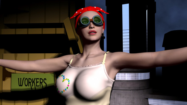 Обои картинки фото 3д графика, люди , people, взгляд, девушка, очки, фон