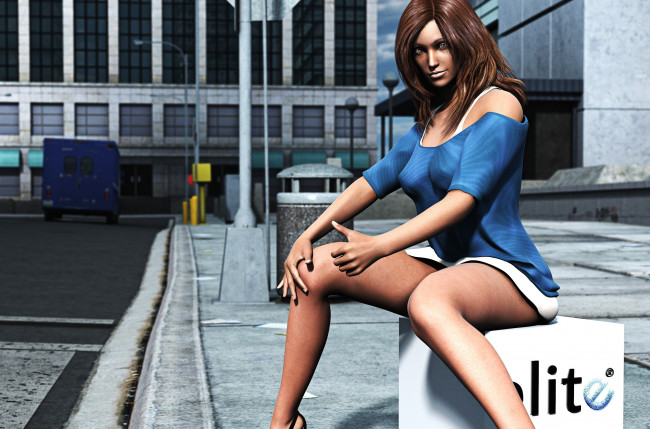 Обои картинки фото 3д графика, люди , people, фон, взгляд, девушка