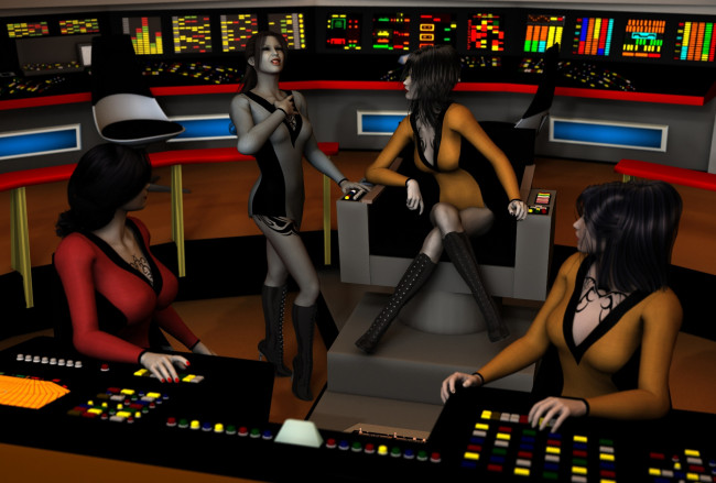 Обои картинки фото 3д графика, фантазия , fantasy, фон, взгляд, девушки