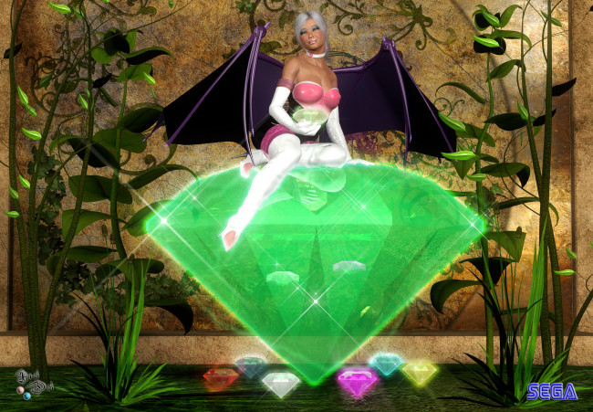 Обои картинки фото 3д графика, существа , creatures, демон, фон, взгляд, девушка, растение, кристал