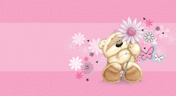 Картинка рисованное мишки+тэдди цветы мишка детская арт