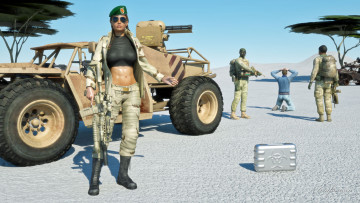 Картинка 3д+графика фантазия+ fantasy взгляд девушка оружие фон