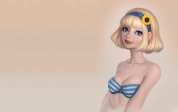 Картинка рисованное люди купальник девушка лето