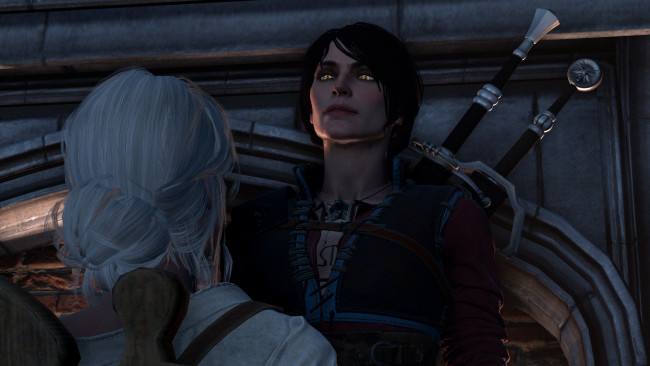 Обои картинки фото 3д графика, фантазия , fantasy, фон, взгляд, девушки