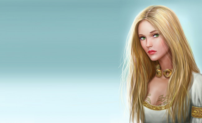 Обои картинки фото рисованное, люди, арт, славянка, девушка, портрет