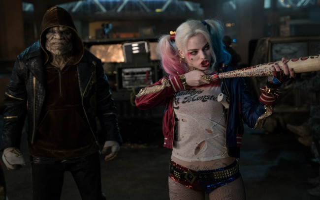 Обои картинки фото кино фильмы, suicide squad, убийца, крок, dc, comics, killer, croc, harley, quinn, suicide, squad, харли, квинн, отряд, самоубийц, margot robbie