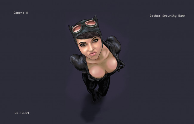 Обои картинки фото рисованное, комиксы, камера, униформа, фон, девушка, взгляд