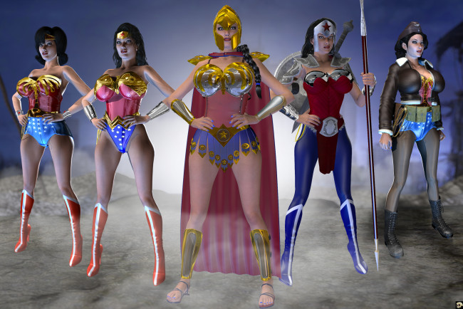 Обои картинки фото 3д графика, фантазия , fantasy, фон, взгляд, девушки