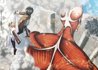 Картинка аниме shingeki+no+kyojin атака титанов
