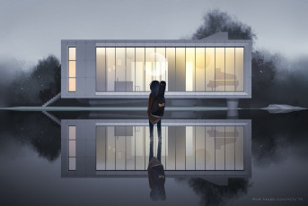 Картинка аниме город +улицы +здания yuushouku