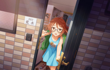 Картинка аниме idolm@ster девушка взгляд фон