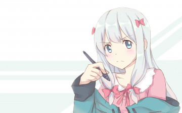 Картинка аниме eromanga-sensei девушка фон взгляд