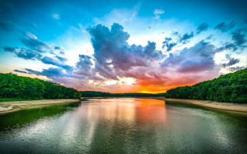 Картинка природа реки озера поток река вода деревья лес