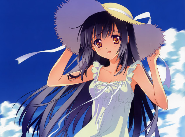 Обои картинки фото аниме, unknown,  другое, девушка, взгляд, фон