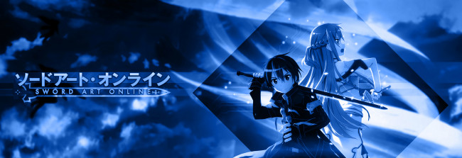 Обои картинки фото аниме, sword art online, кирито, асуна