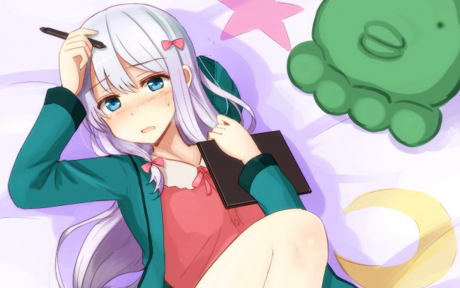 Обои картинки фото аниме, eromanga-sensei, фон, взгляд, девушка
