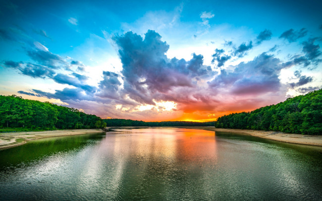 Обои картинки фото природа, реки, озера, поток, река, вода, деревья, лес