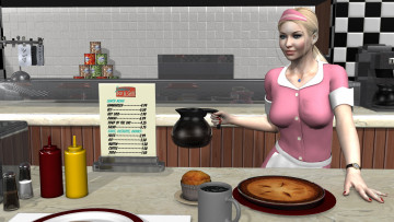 Картинка 3д+графика люди+ people фон взгляд девушка