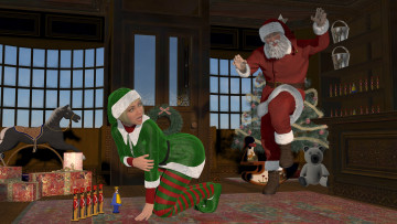 Картинка 3д+графика праздники+ holidays фон взгляд девушка