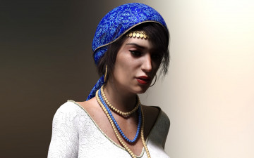 Картинка 3д+графика портрет+ portraits фон взгляд девушка