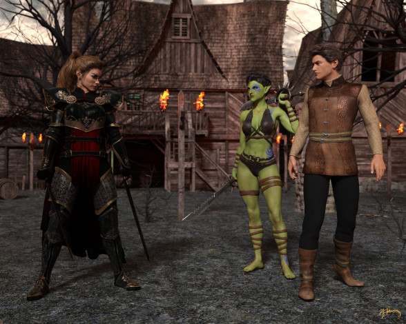 Обои картинки фото 3д графика, фантазия , fantasy, взгляд, девушки, фон