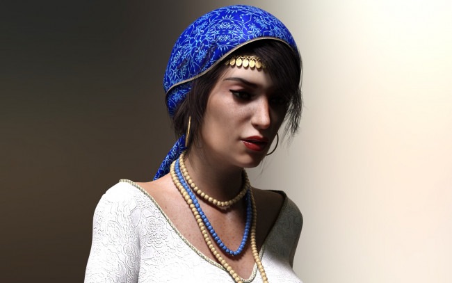 Обои картинки фото 3д графика, портрет , portraits, фон, взгляд, девушка