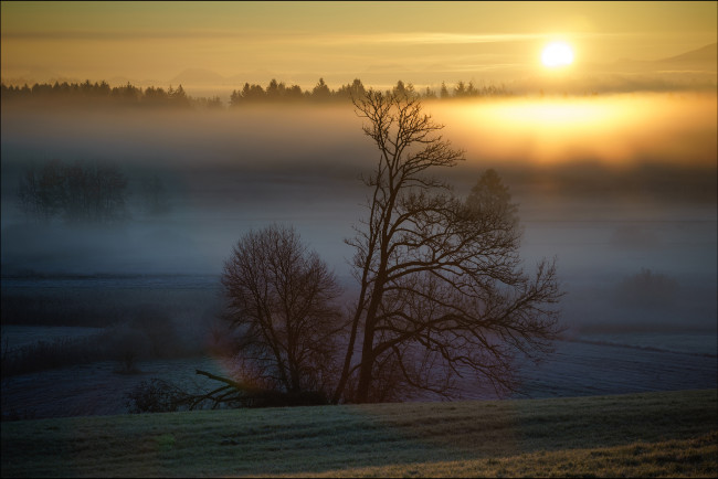 Обои картинки фото природа, восходы, закаты, простор