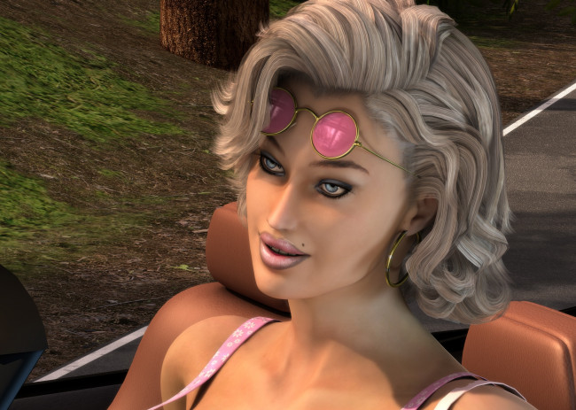 Обои картинки фото 3д графика, портрет , portraits, взгляд, девушка, фон