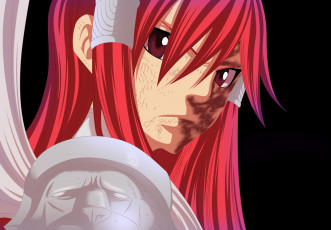 Картинка аниме fairy+tail взгляд маг волшебник scarlet erza